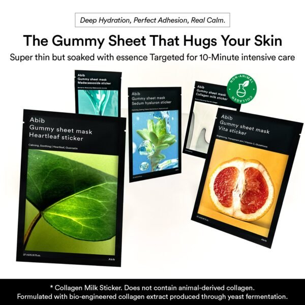 Gummy Sheet Mask Non-Animal Collagen Milk Sticker (10 Sheets)