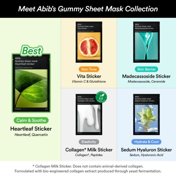 Gummy Sheet Mask Non-Animal Collagen Milk Sticker (10 Sheets)