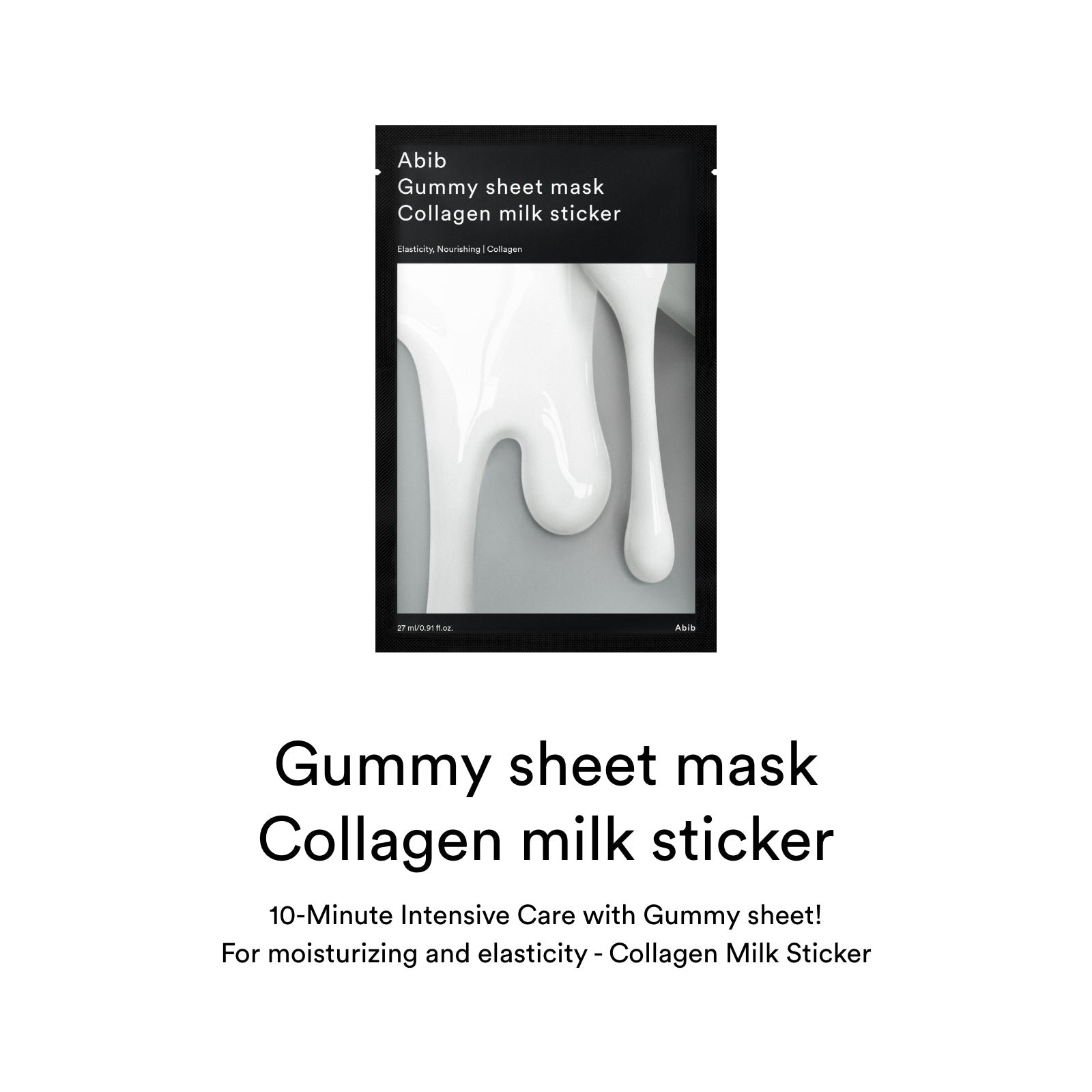 Gummy Sheet Mask Non-Animal Collagen Milk Sticker (10 Sheets)