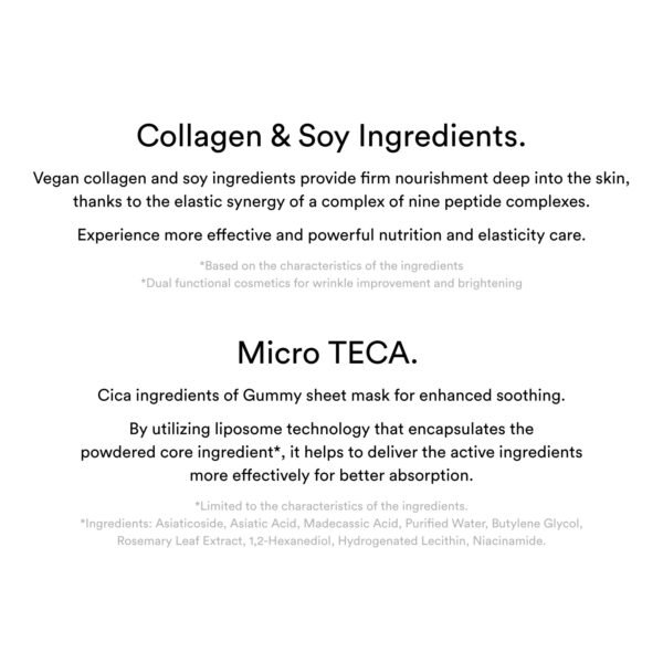 Gummy Sheet Mask Non-Animal Collagen Milk Sticker (10 Sheets)