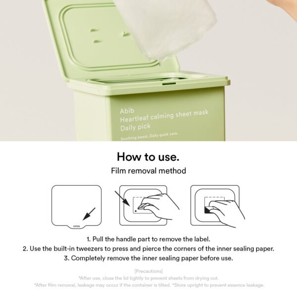 Heartleaf calming sheet mask Daily pick