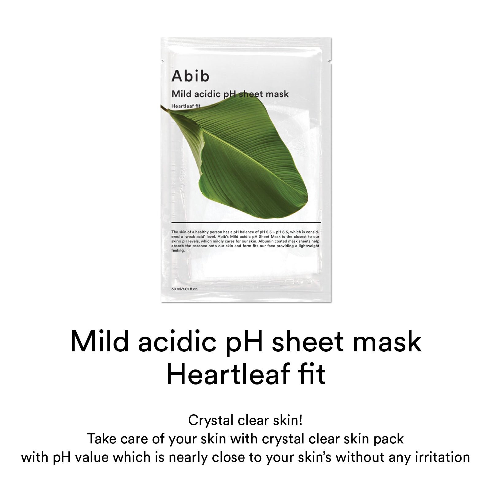 Mild acidic pH sheet mask Heartleaf fit(10 sheets)