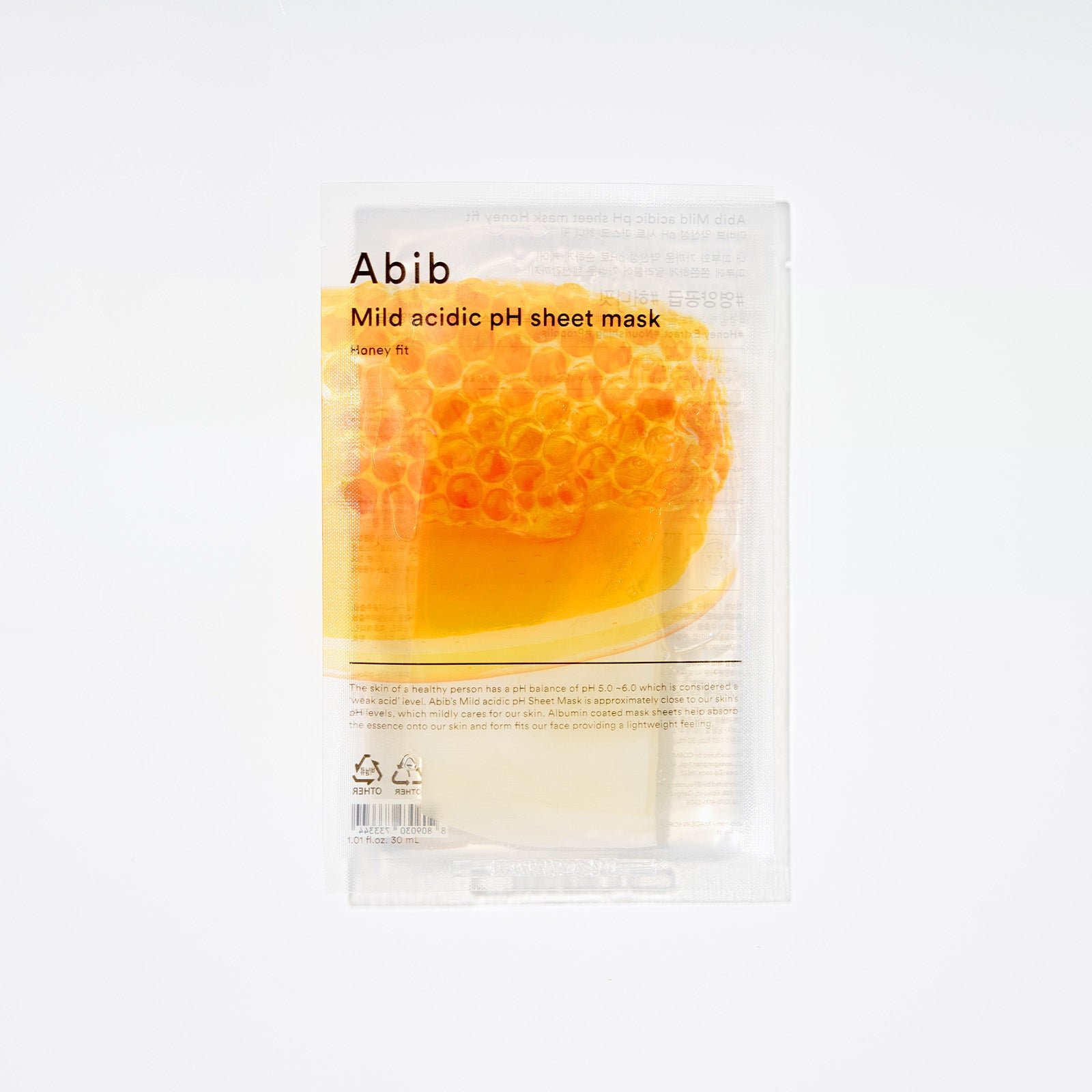 Mild acidic pH sheet mask Honey fit(10 sheets)
