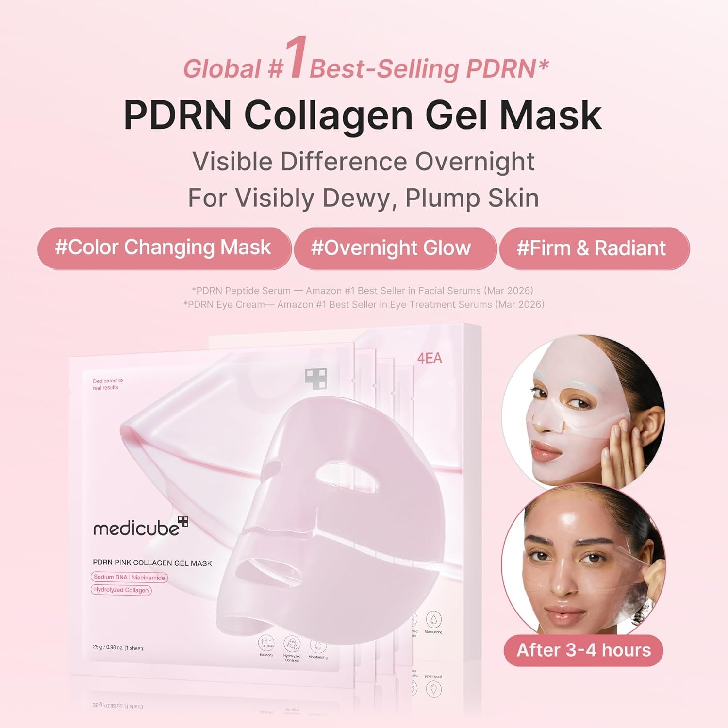 PDRN Pink Collagen Gel Mask (4ea) - Gallery image 1