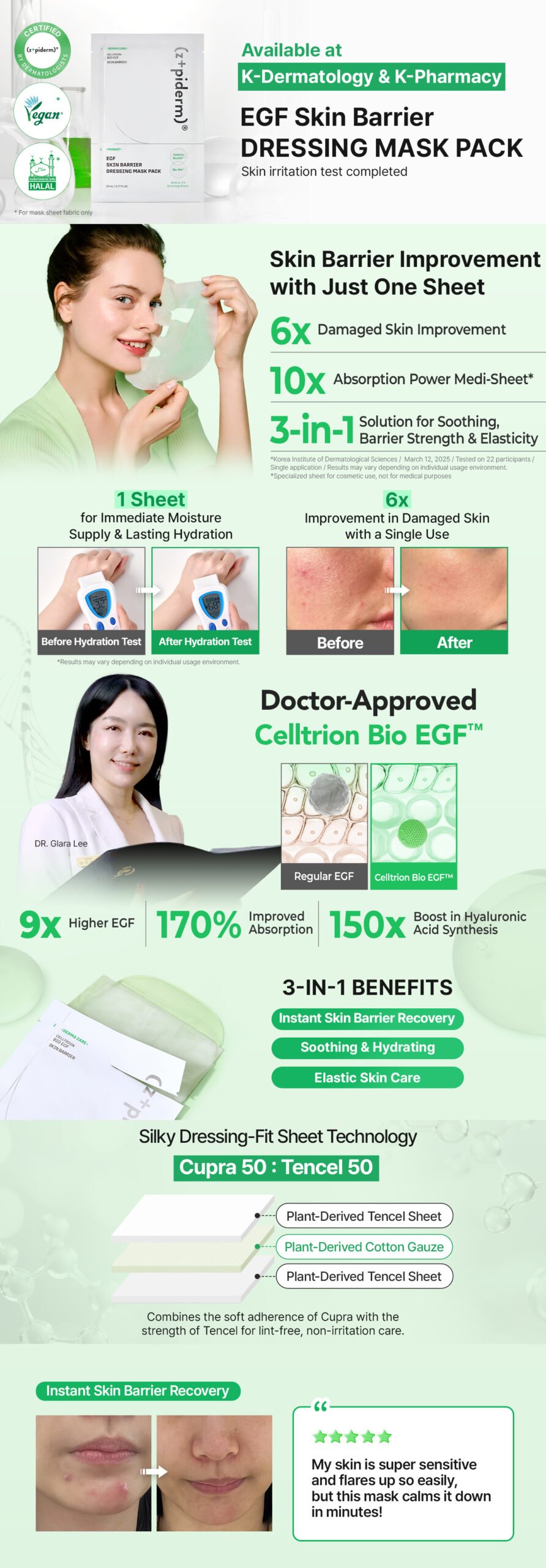 EGF Skin Barrier Dressing Mask Pack 23ml (1ea) - Detail image 1