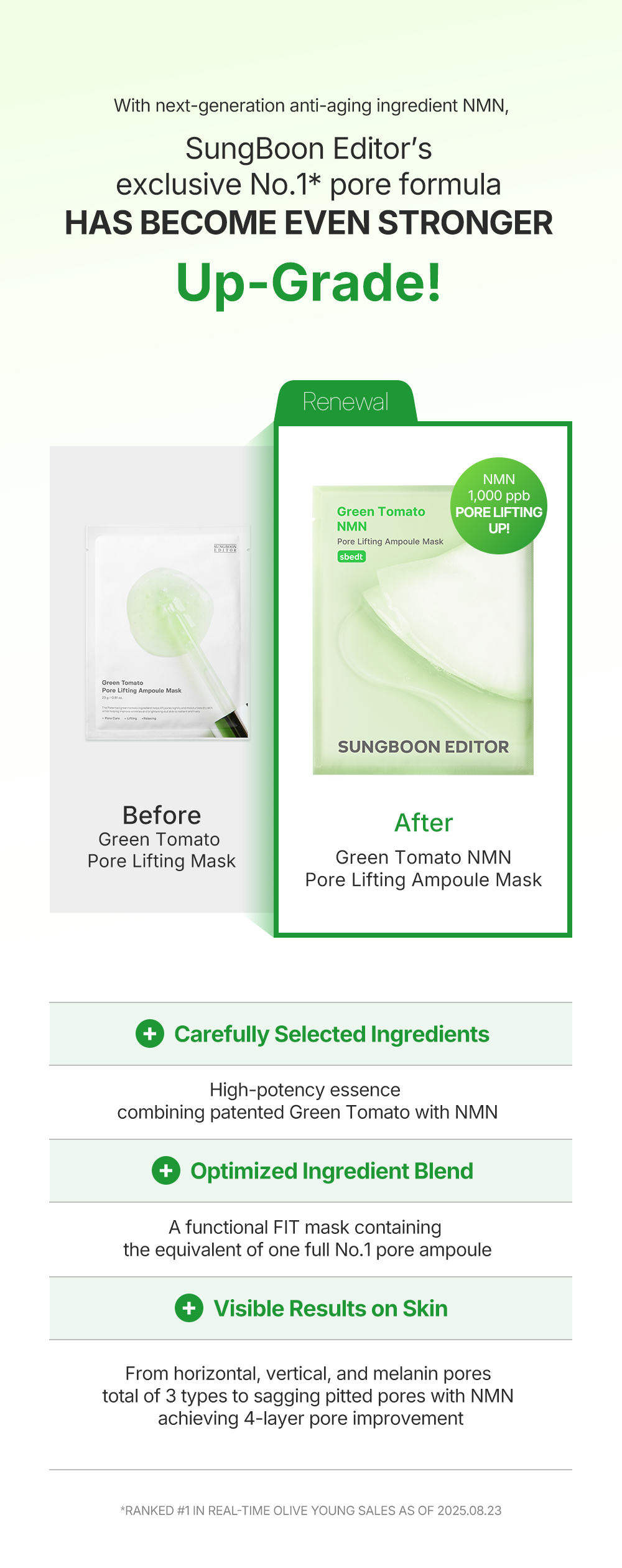 *renew* Green Tomato NMN Pore Lifting Ampoule Mask (1ea) - Detail image 2