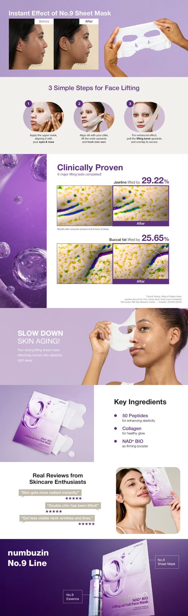 No.9 NAD Bio Lifting Full Cover Facial Mask (4ea) - Detail image 4