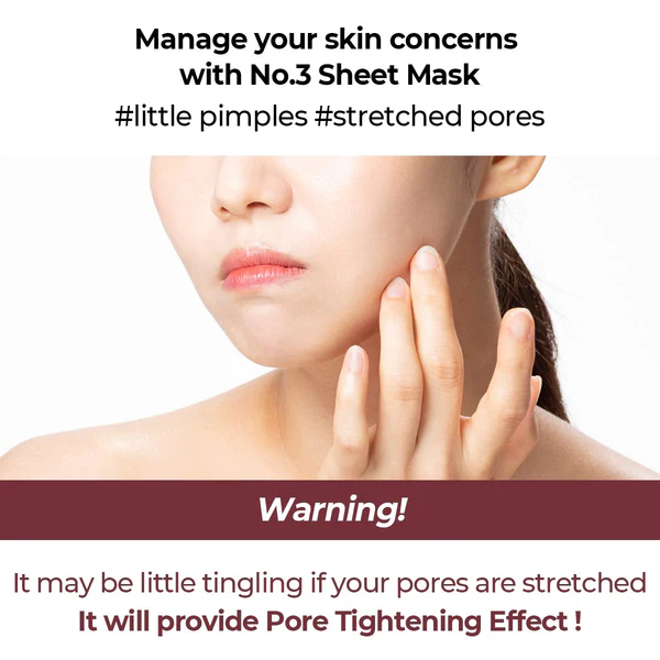No.3 Tingle-Pore Softening Sheet Mask (5ea) - Detail image 4