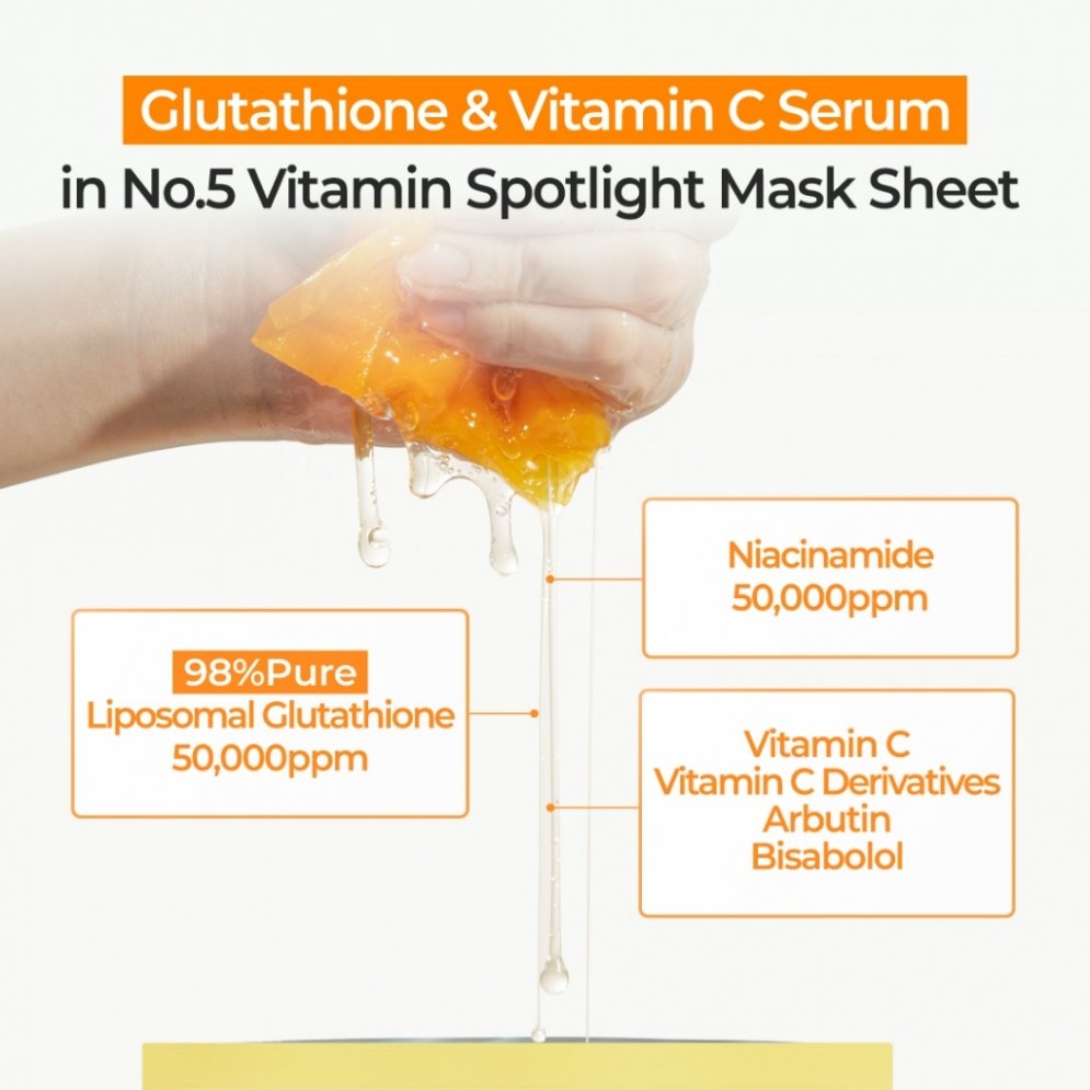 No.5 Glutathione Vitamin Mask (5ea) - Detail image 5