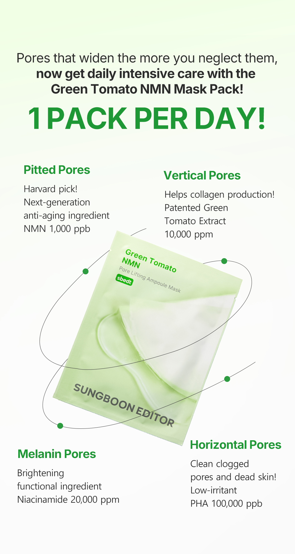 *renew* Green Tomato NMN Pore Lifting Ampoule Mask (1ea) - Detail image 11